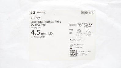 Covidien 86397 Shiley Laser Oral tracheal Tube Dual Cuffed 4.5mmID x 7.0mmOD(x)